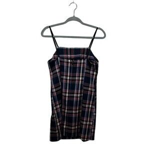 Urban Outfitters Urban Renewal Plaid Tartan Mini Dress S Academia Grunge Red